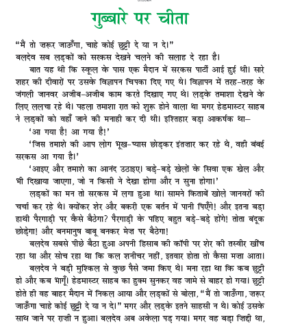 NCERT Book Class 7 Hindi Durva Chapter 4 Gubbare par cheetah